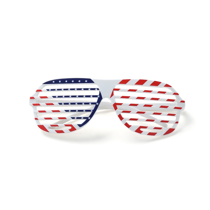 USA American Flag Shutter Shades Fun Novelty Plastic Party Sunglasses